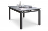 Ensemble table et chaises de jardin avec rallonge & plateau verre 6 personnes DCB Garden gris