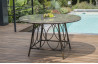 Table salon de jardin ronde 4 personnes en imitation bambou DCB Garden USHUAIA