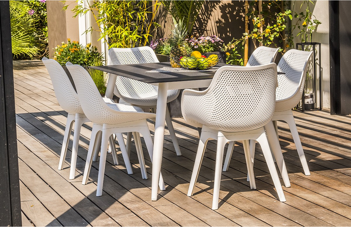 Ensemble table et chaises de jardin en aluminium 6 personnes DCB Garden SCANDI