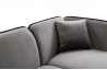 Canapé d'angle modulable en tissu gris DOLLY