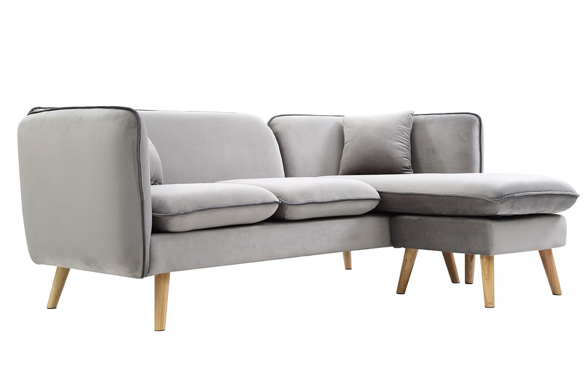 Canapé d'angle modulable DOLLY gris clair