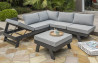 Salon de jardin d'angle en aluminium DCB Garden 5-6 places gris clair NEWYORK