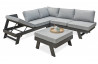 Salon de jardin d'angle en aluminium DCB Garden 5-6 places gris clair NEWYORK