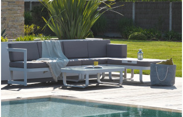 Salon de jardin bas BARCELONA en aluminium 6 personnes DCB GARDEN