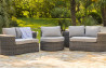 Salon de jardin design bas en résine tressée DCB Garden 8 places gris NOUMEA