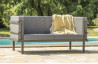 Salon de jardin design bas en aluminium DCB Garden 4 places gris PROPRIANO