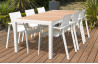 Ensemble table et chaises de jardin en aluminium 6 personnes DCB Garden blanc HELSINKI