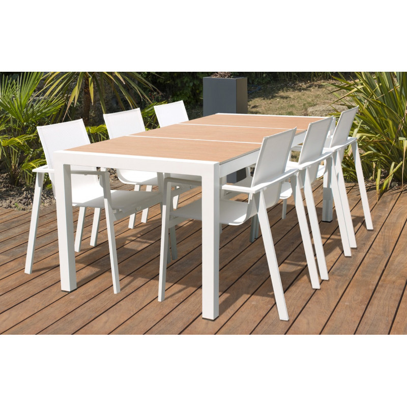 Ensemble table et chaises de jardin en aluminium 6 personnes DCB Garden