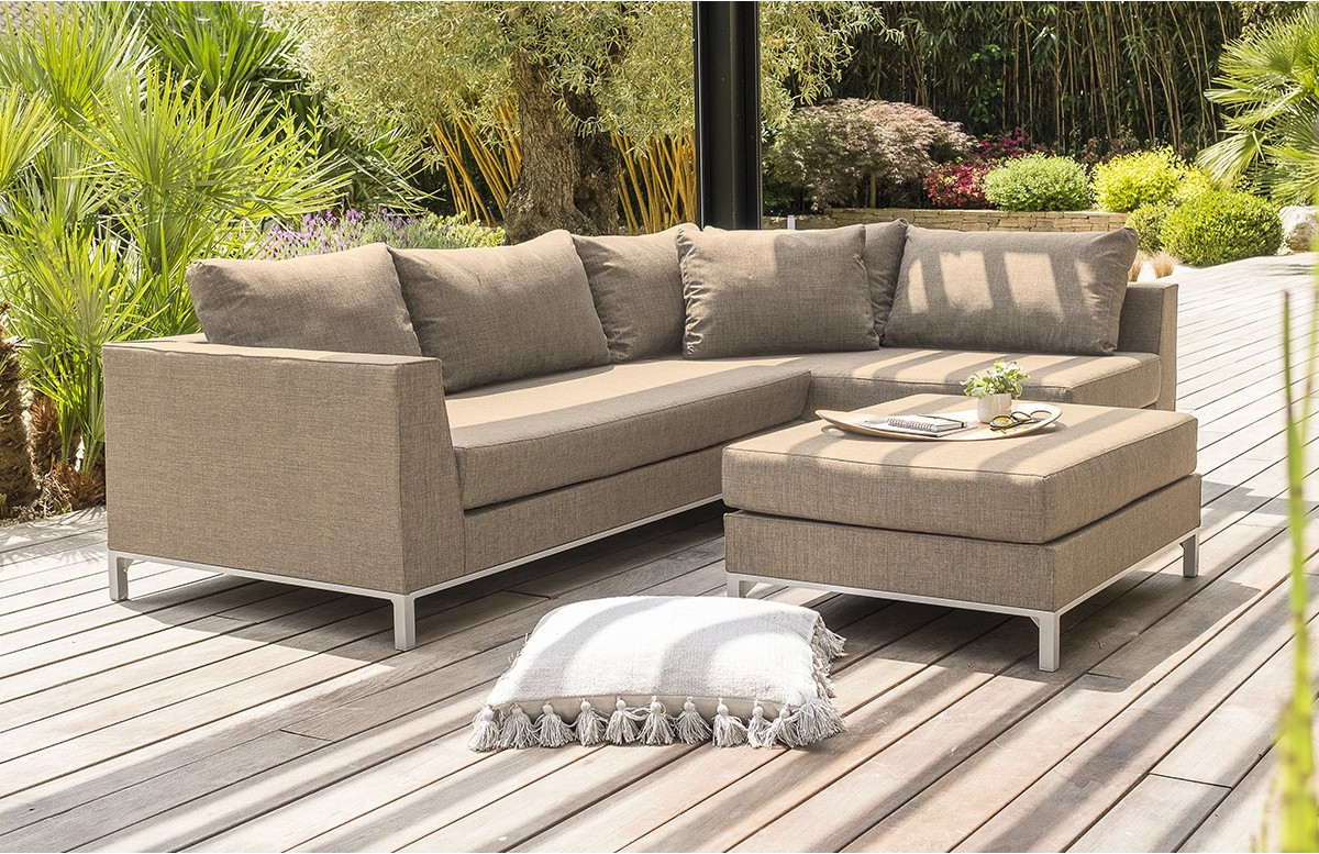 Salon de jardin CASABLANCA en tissu taupe