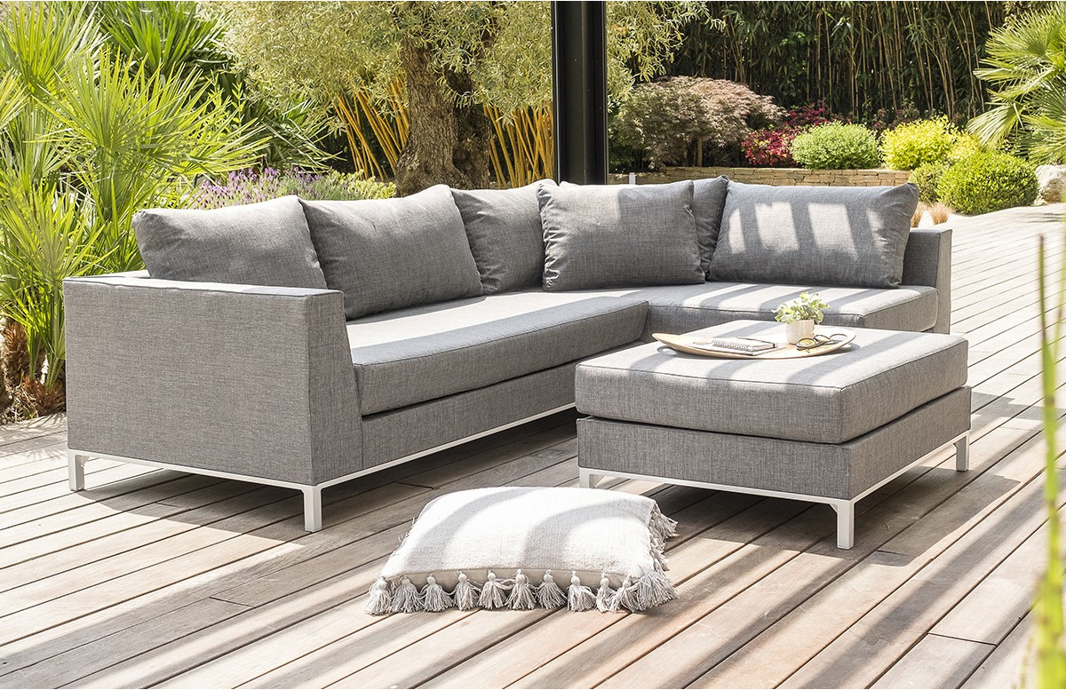 Salon de jardin CASABLANCA en tissu gris