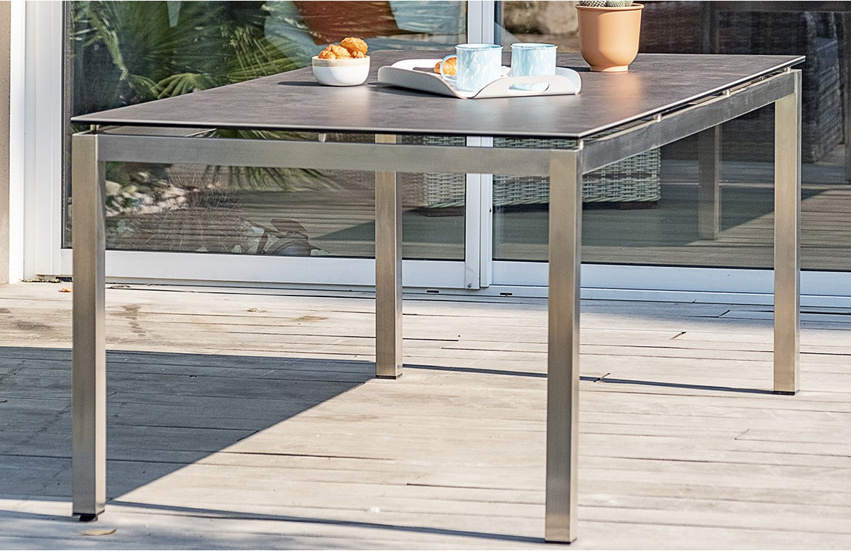 Table de jardin 8 personnes en inox & céramique Paris Garden TORINO Table de jardin 8 personnes en inox & céramique Paris Garden TORINO
