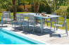 Ensemble ORLANDO gris galet table + 6 fauteuils