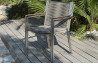 Fauteuil salon de jardin empilable en inox et corde Paris Garden LIVORNO