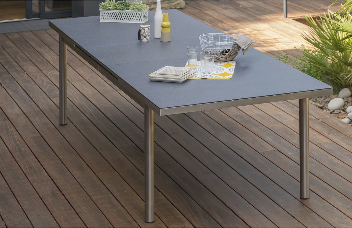 Table de jardin extensible 8 personnes en inox DCB Garden PALERMO