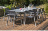 Ensemble ORLANDO gris galet table + 8 fauteuils