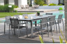 Ensemble ORLANDO gris galet table + 8 fauteuils
