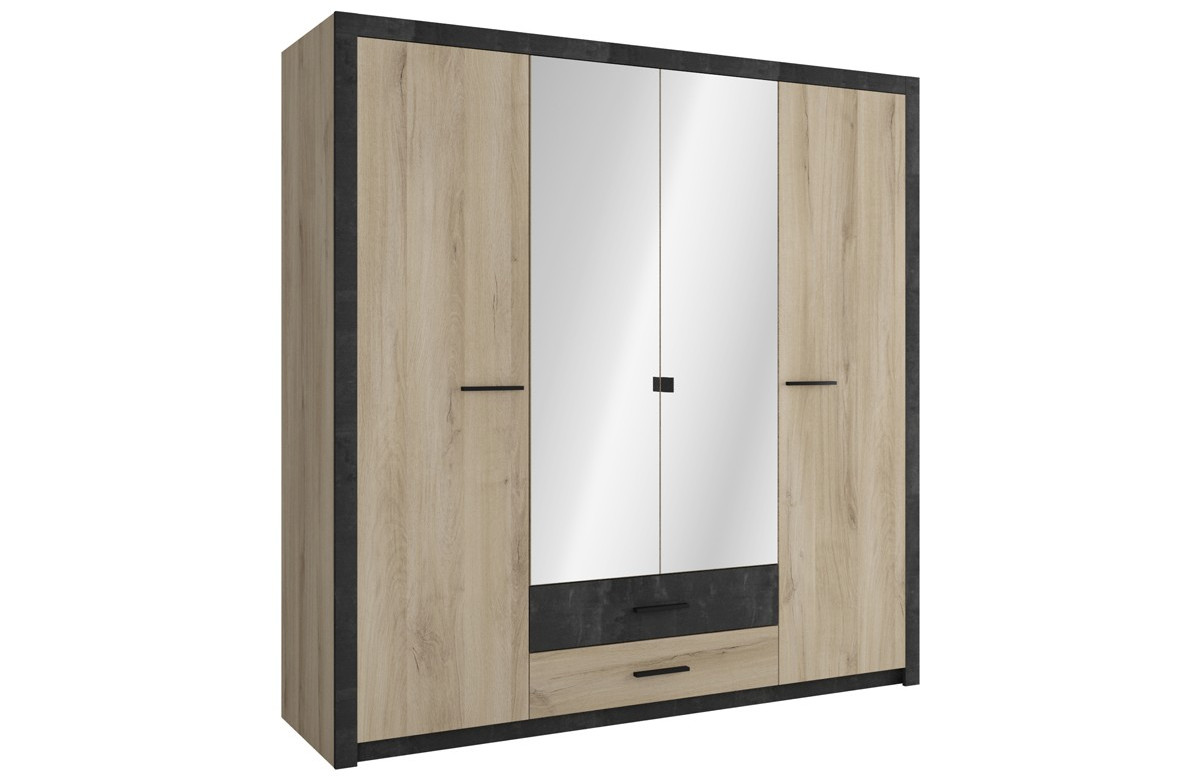 Armoire COLORADO 4 portes et 2 tiroirs