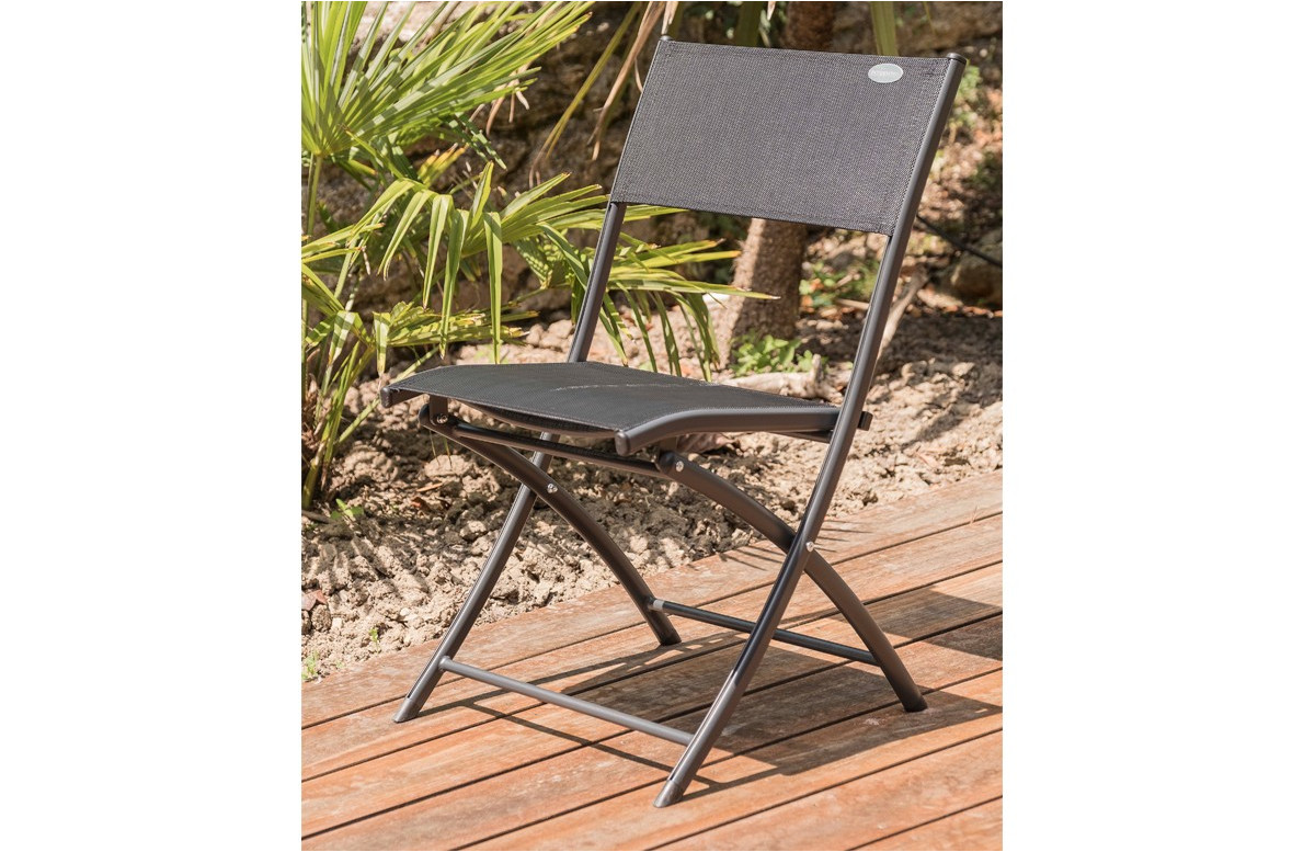 Chaise salon de jardin pliante en aluminium DCB Garden