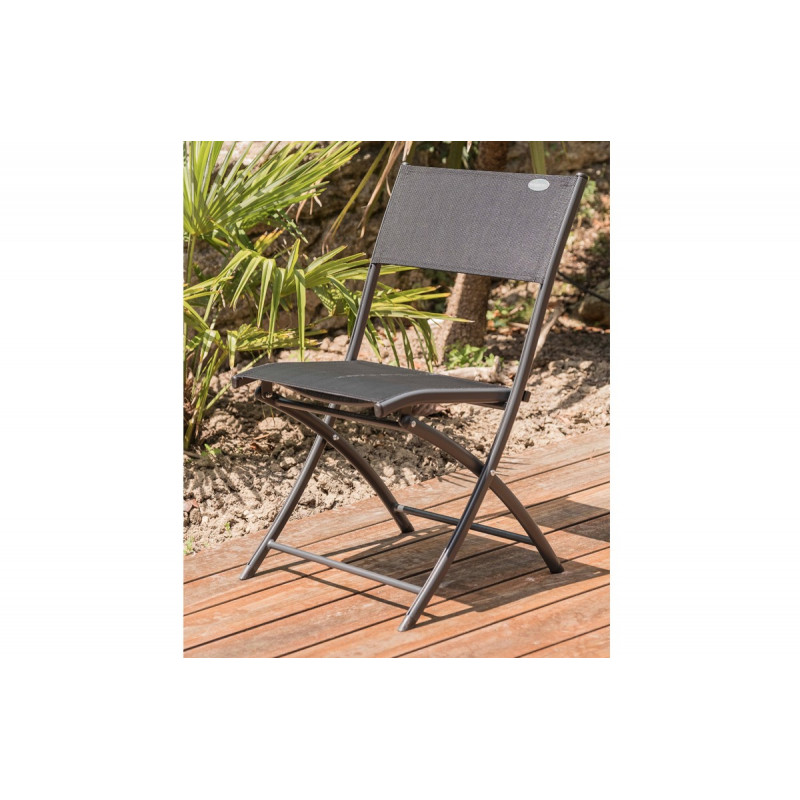 Chaise salon de jardin pliante en aluminium DCB Garden