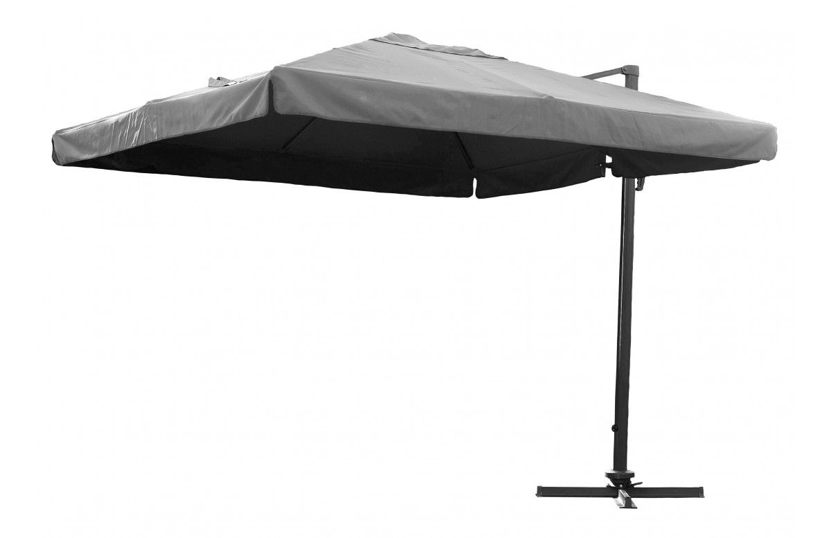 Toile + mat Parasol carré 3 x 3 m avec pied excentré gris P-04 Toile + mat Parasol carré 3 x 3 m avec pied excentré gris P-04