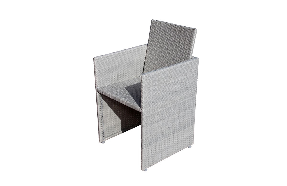 Fauteuil salon de jardin en résine tressée encastrable DCB Garden gris