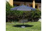 Parasol de jardin haut de gamme 3m droit à manivelle GRIS Hevea