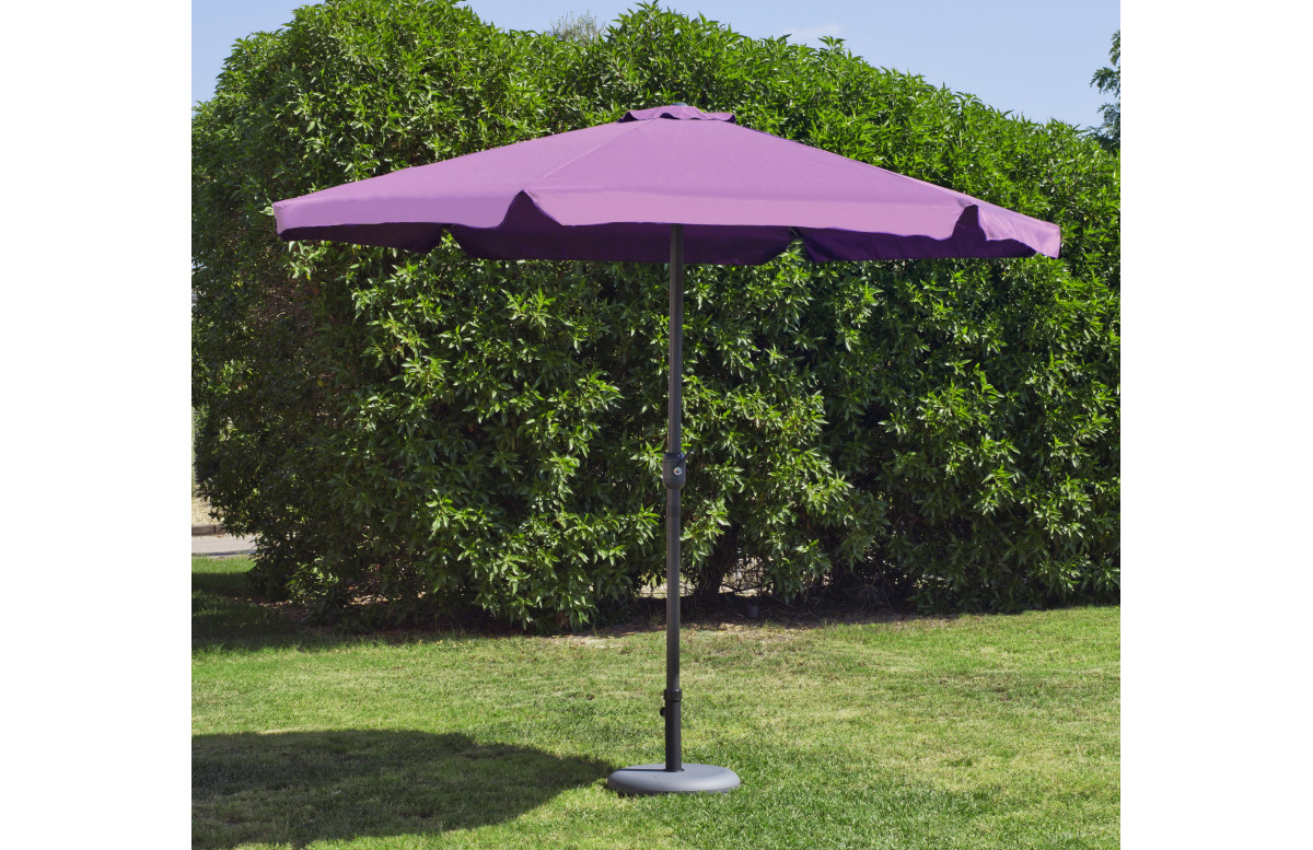 Parasol de jardin haut de gamme 3m droit à manivelle LILA Hevea