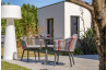 Ensemble table et chaises de jardin en aluminium et corde multicolore 2 personnes City Garden Alana