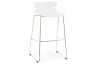 Tabouret de bar empilable blanc - métal chromé- Reny