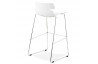 Tabouret de bar empilable blanc - métal chromé- Reny