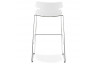 Tabouret de bar empilable blanc - métal chromé- Reny