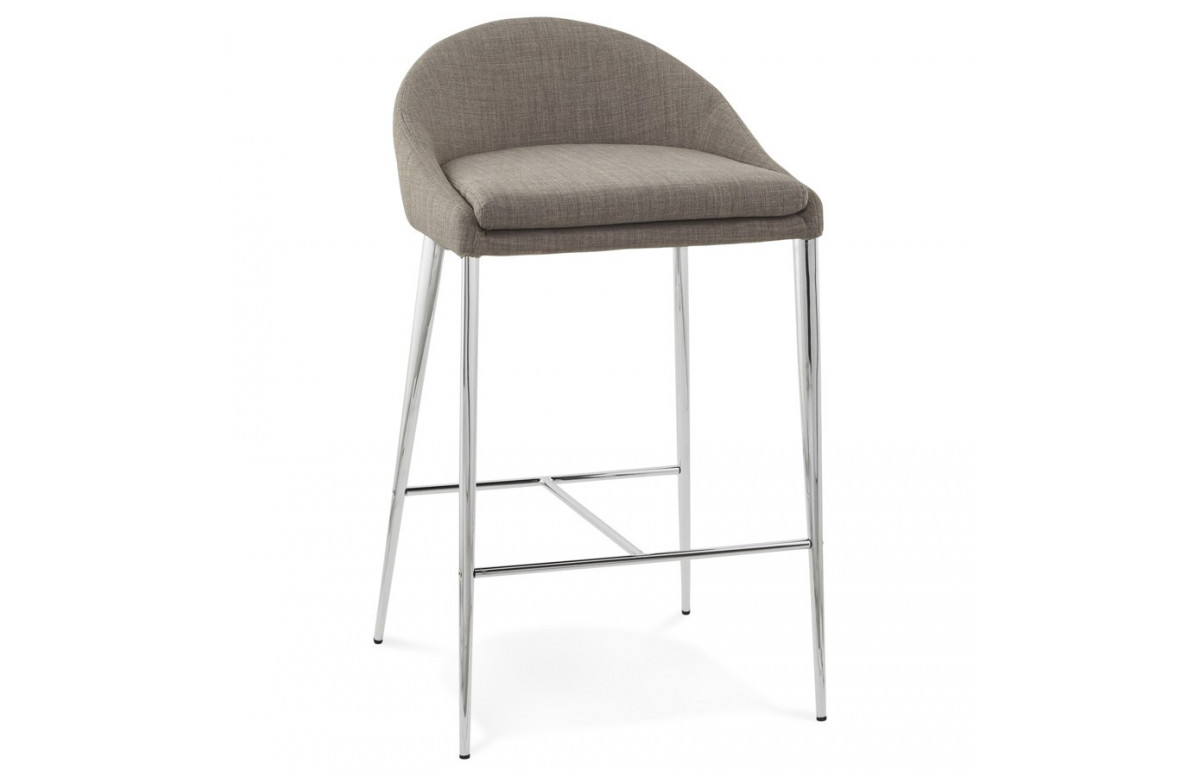 Tabouret de bar en tissu gris - Talon