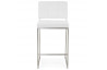 Tabouret de bar blanc revêtu de simili cuir - Dod