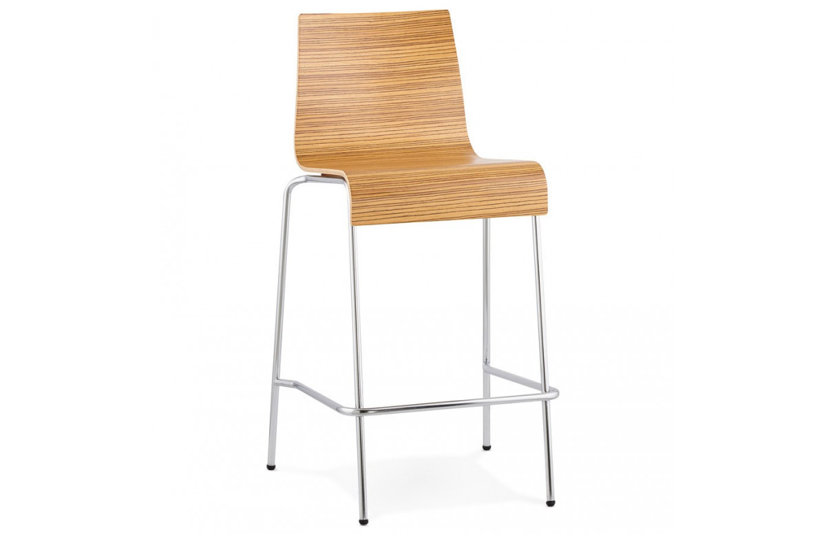 Tabouret de bar en bois zebrano - Cobe