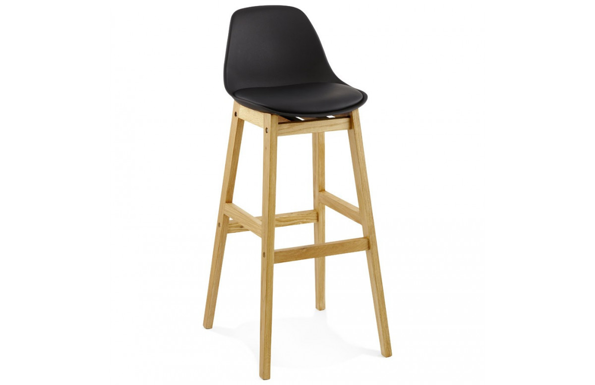 Tabouret de bar en polymère avec repose pieds - Elody