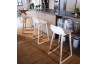 Tabouret de bar en plastique pieds en bois - Astoria