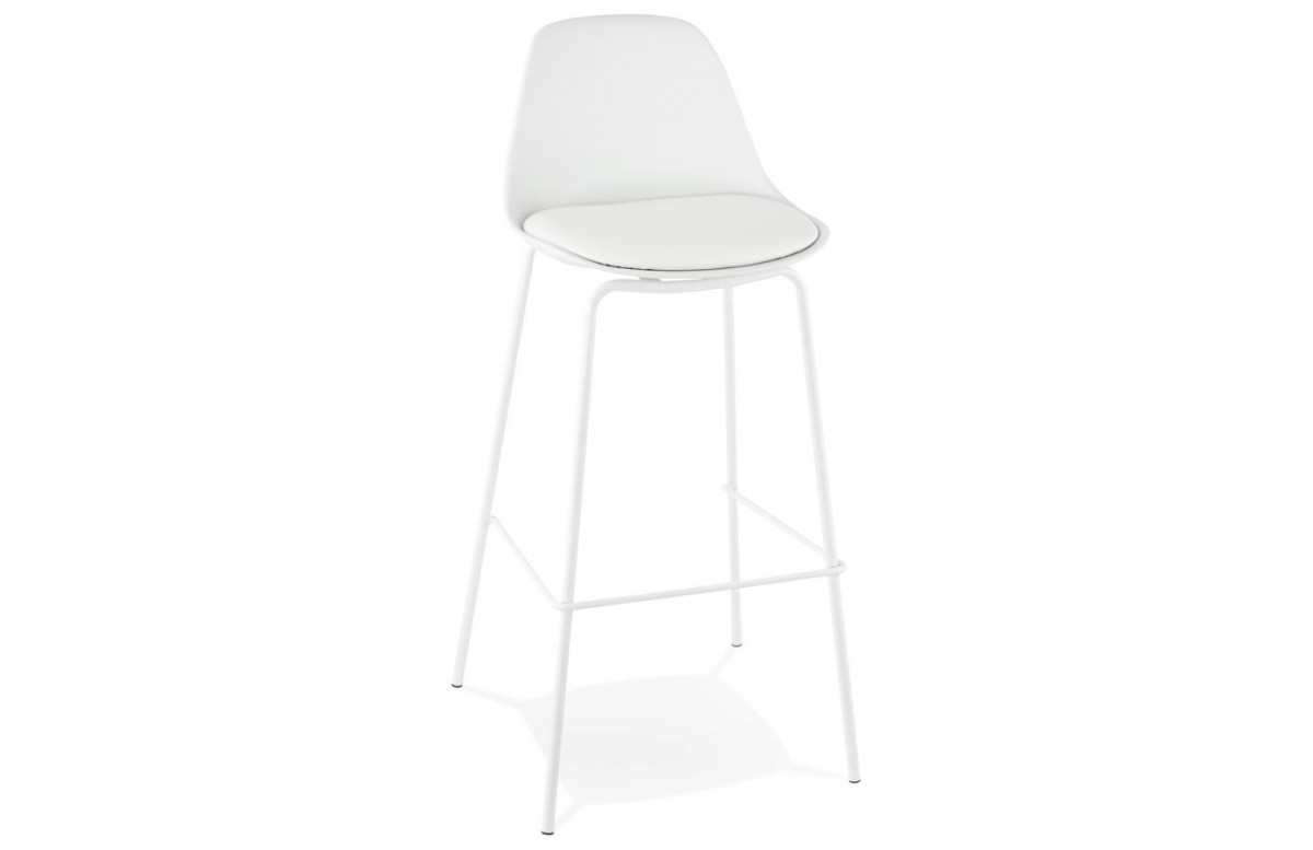 Tabouret de bar blanc style industriel - Escal