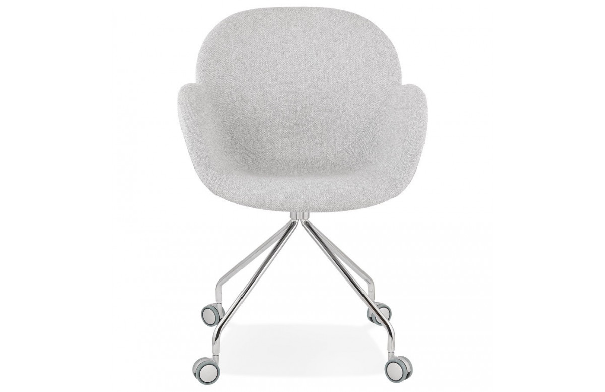 Fauteuil gris clair à roulettes - Nesly