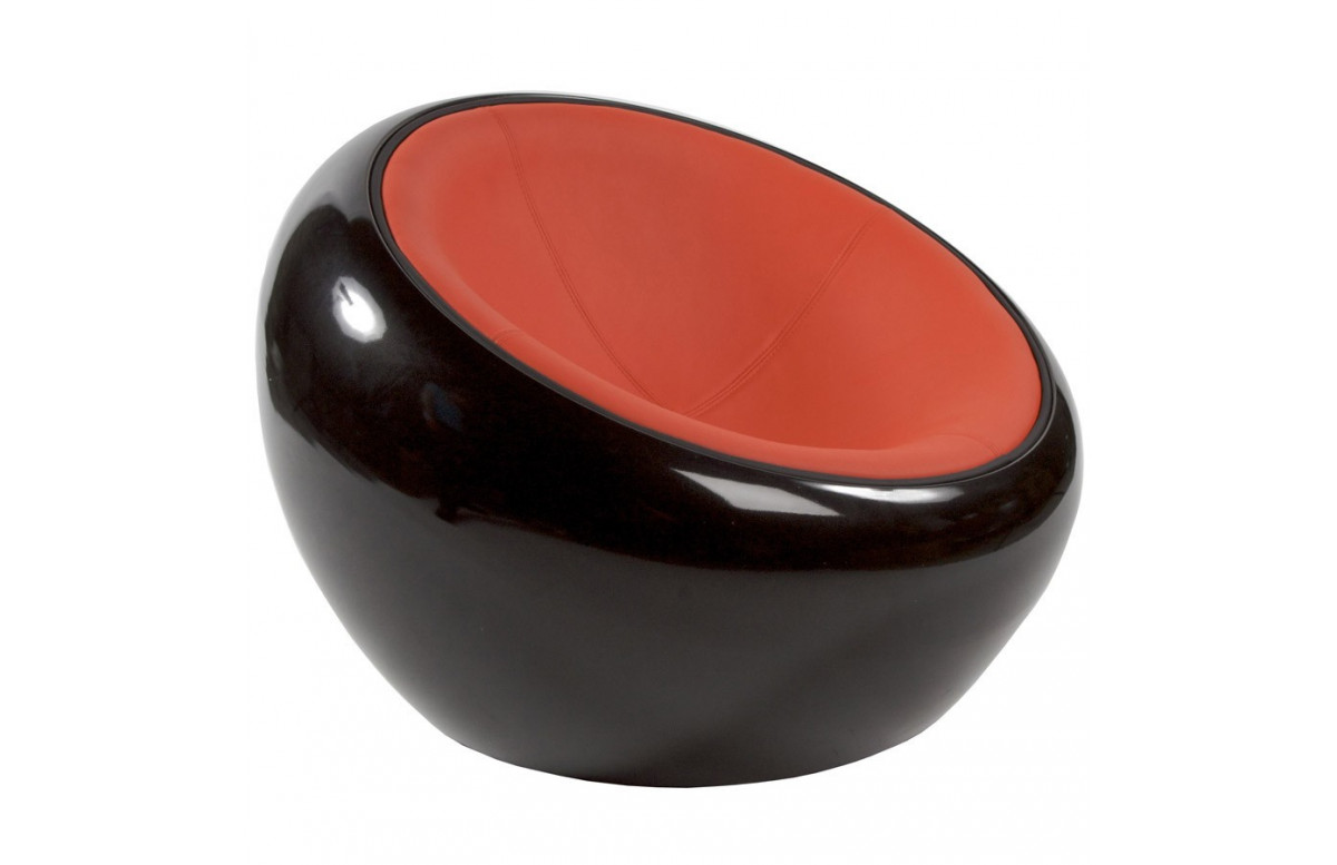 Fauteuil contemporain deux tons rouge et noir - Jupiter