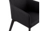 Fauteuil en tissu noir au forme rectiligne - Takion