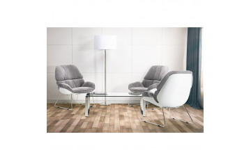 Fauteuil lounge design en tissu gris clair - Sella