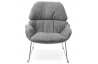 Fauteuil lounge design en tissu gris clair - Sella