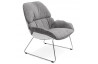 Fauteuil lounge design en tissu gris clair - Sella