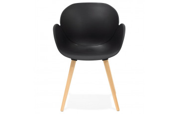 Chaise noire avec pieds en bois - Sitwel