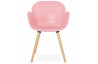 Chaise moderne de couleur rose et pieds en bois - Sitwel