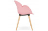 Chaise moderne de couleur rose et pieds en bois - Sitwel