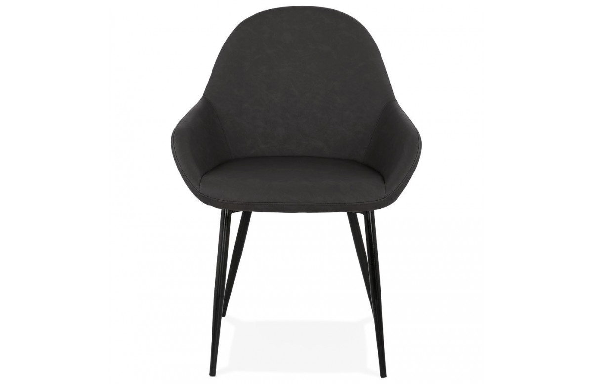 Fauteuil noir avec assise bien rembourrée - Gra