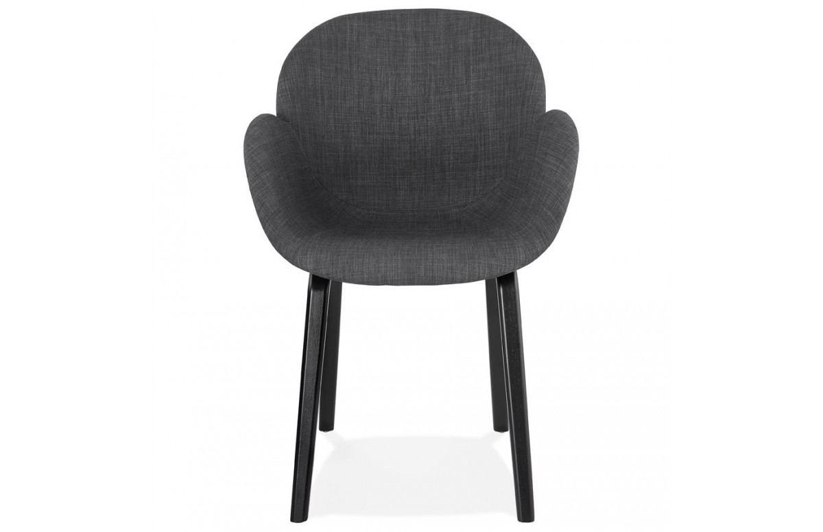 Fauteuil noir assise et dossier enveloppants - Elegans