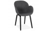 Fauteuil noir assise et dossier enveloppants - Elegans