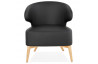 Fauteuil lounge pieds bois naturel - Michel